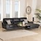 Baxton Studio Townsend Modern Black Full Leather Sectional Sofa with Right Facing Chaise 223-13123-ZORO - alternate 1